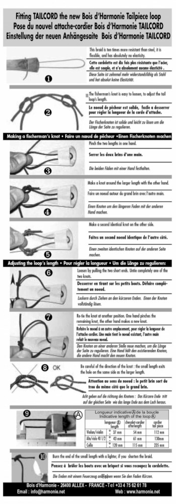 Harmonie Vn/Vla Tailcord