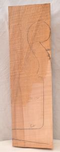 Cello Neck Block, Balkan Maple, well flamed