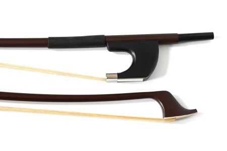 Glasser Bass Bow, German frog, nickel, 3/4